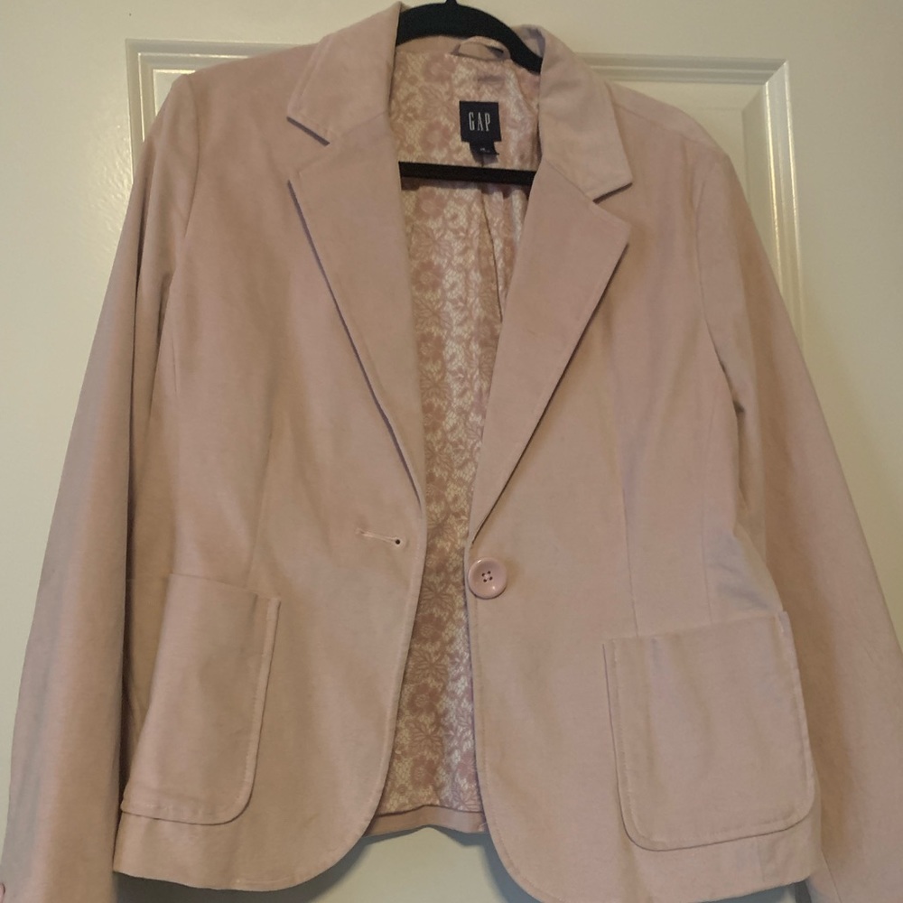 Pink velvet blazer